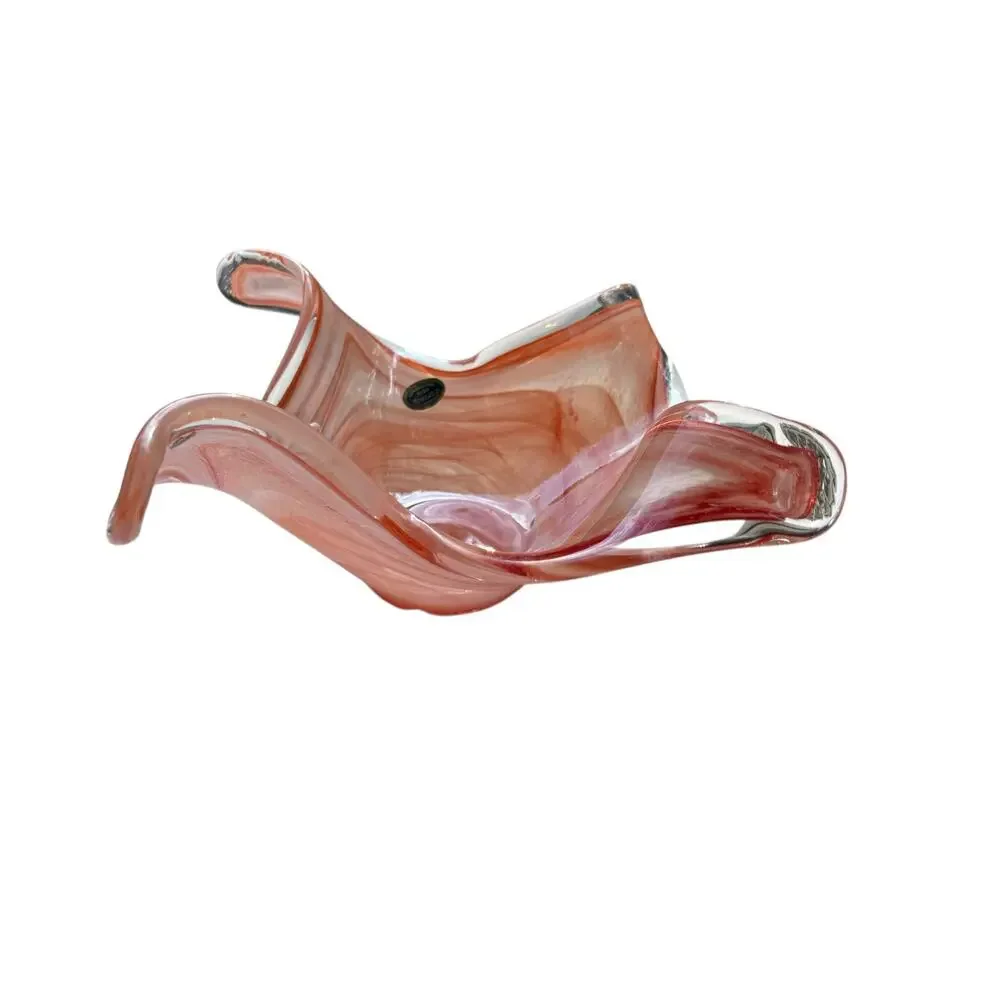 Murano Glass Starfish Dish Made in Italy Beachy Coastal Decor Thick Heavy 12”